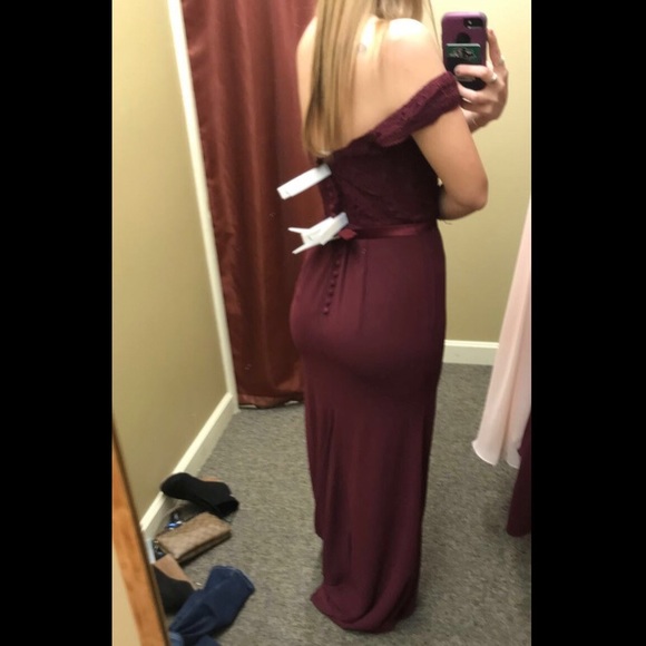 Maroon Bridesmaids, Prom, Event Dress - Picture 2 of 8